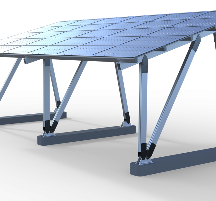 Structure d'abri solaire SPG5 avec 12 panneaux solaires et